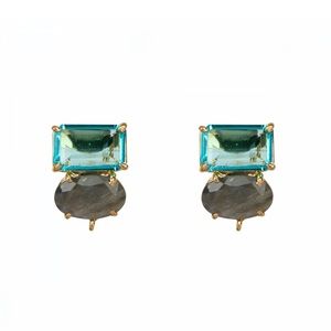 Blue Quartz & Labradorite Studs
